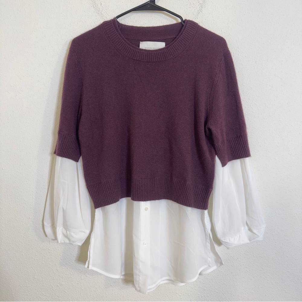 Brochu walker knit ebella layered wool cashmere sweater